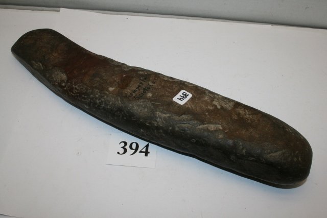 Pecked Ground Stone Club: 14” Pecked Ground Stone Club – Tremper Mound, Scioto Co. Ohio – broken/glued