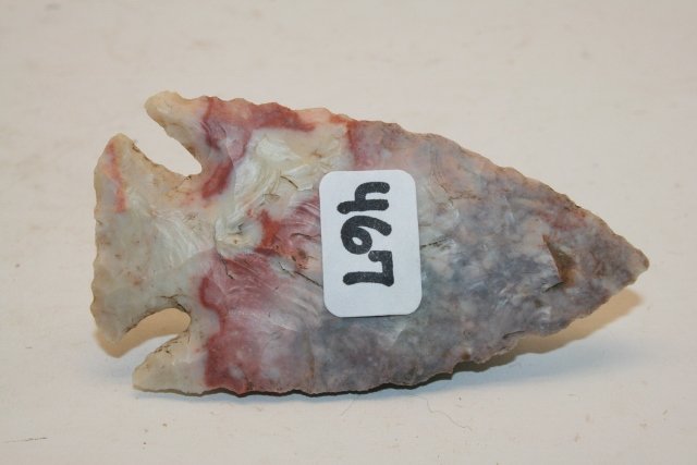 2 ¾” Novaculite Red/White/Blue Lost Lake Point – Ohio: 2 ¾” Novaculite Red/White/Blue Lost Lake Point – Ohio