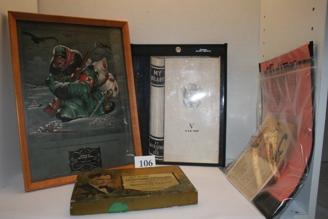 Edgar A. Guest Candy Box & Axis Program: Edgar A. Guest Candy Box & Axis Program Oct. 2 – 42, Framed Print “Detour on the Glory Road, Greeting Card, “My Diary” Display Card