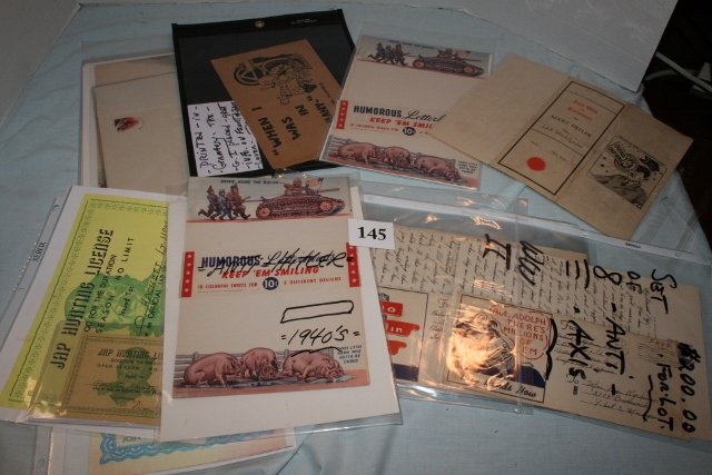 (2) Last Will Testament of Adolph Hitler: (2) Last Will Testament of Adolph Hitler, 1 Last Will and Testament of the Kaiser, WWII Letterheads, A G-I’s account, printed in German “When I was in Germany” by Pvt. Porter McGinnes, Lot of Mi