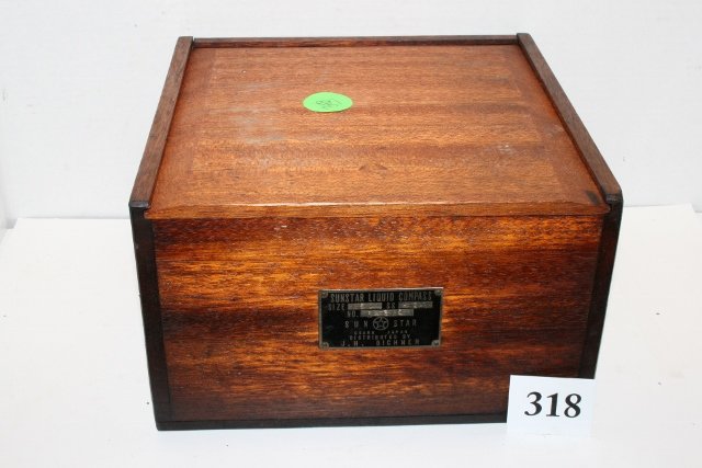 German Made Ships Compass: German Made Ships Compass in fine wood case