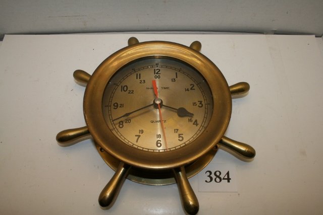 Brass Ships Wheel: Brass Ships Wheel Quartz Movement – ships time wall clock
