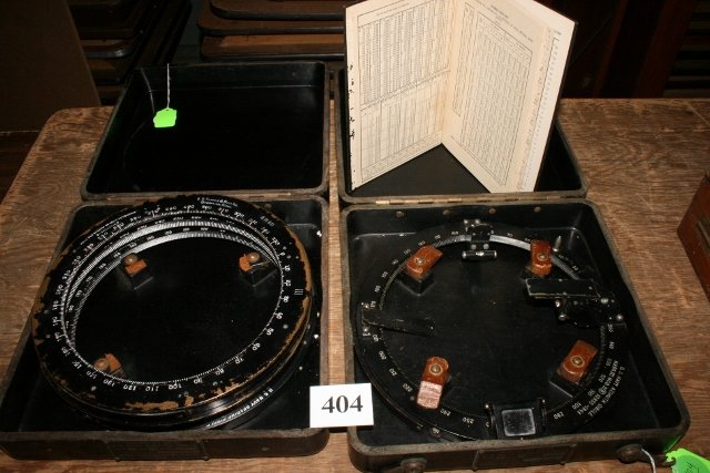 U.S. navy Azimuth Circle: U.S. navy Azimuth Circle in metal box Mark II and another one broken