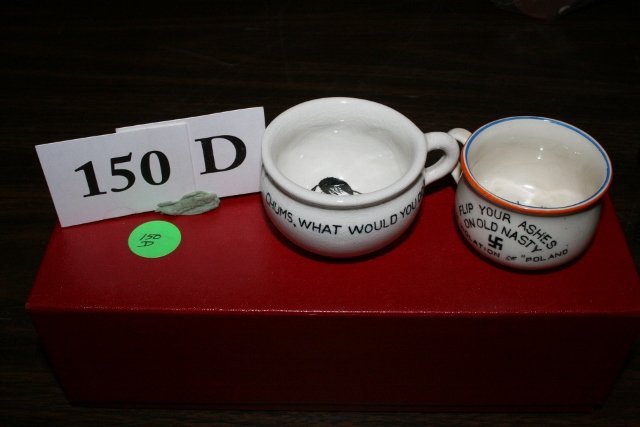 2 Hitler Ceramic Chamber Pots: 2 Hitler Ceramic Chamber Pots with info