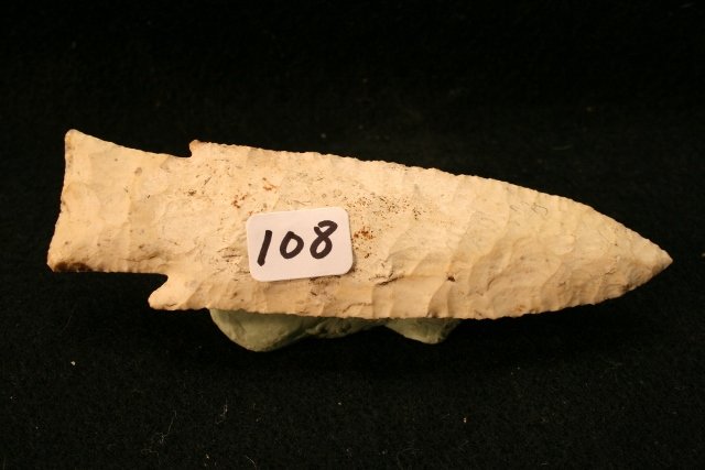 Burlington Chert Hardin Barb Point: 4 ¾” Burlington Chert Hardin Barb Point – Greene Co. Ill.