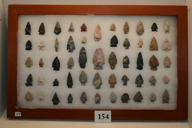 54 Ohio Flints: 14 x 20 Wood Frame Display with 54 Stark – Summit Co.’s Ohio Flints – largest 2 ¾”
