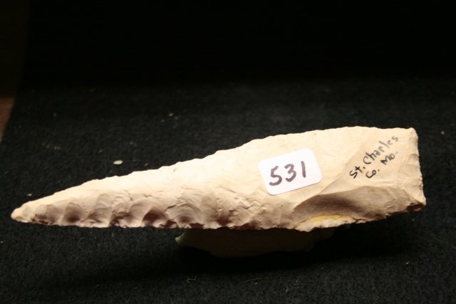 5 ¼” Burlington Chert Knife: 5 ¼” Burlington Chert Knife – St. Charles Mo.