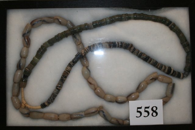 (2) 25” Strands Rombold Sand Cast Trade Beads: (2) 25” Strands Rombold Sand Cast Trade Beads