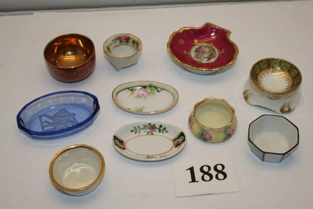 10 Assorted Salt Dips: 10 Assorted Salt Dips – Nippon, Germany, Czech, France, Austria, Noritake