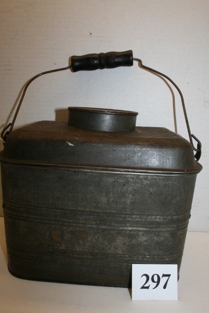 Early Metal Lunch Bucket: Early Metal Lunch Bucket with canteen lid – 10” x 5 ½” x 7 ¼”