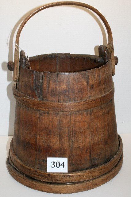 Primitive Wood Firkin: Large Primitive Wood Firkin (well made) 13 ¾” x 11 ½”