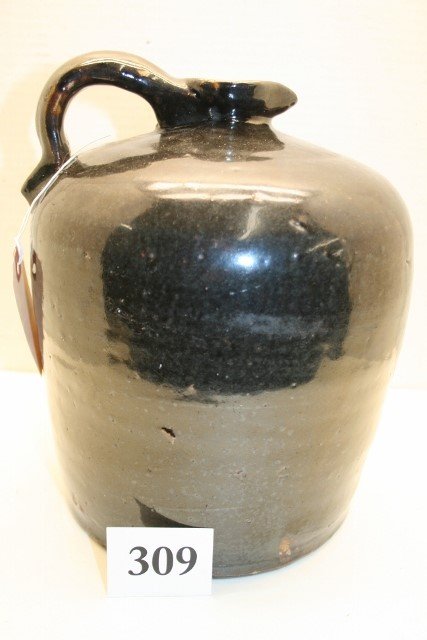 Brown Molasses Jug: Brown Molasses Jug – North Carolina – with handle – 10” tall (rim chip)