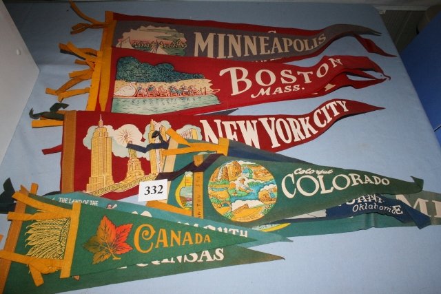 Assorted Felt Pennants from all over U.S.: Assorted Felt Pennants from all over U.S. – older
