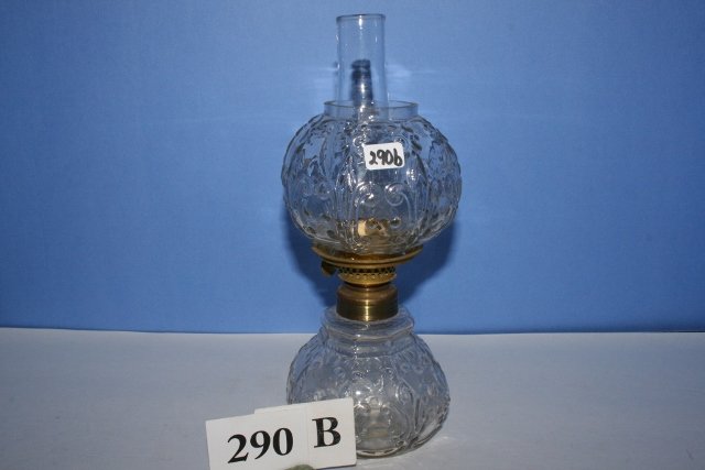1870's Abco Nutmeg Oil Kersosene Miniature Lamp: 1870's Abco Nutmeg Oil Kerosene miniature lamp - clear glass