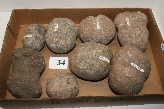Group of 8 Stone Hammers and Mauls: Group of 8 Stone Hammers and Mauls – Various States, largest 5 ½”, most are rough condition