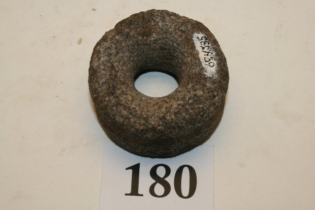 Hardstone Pulley Like object: 2 ½” Hardstone Pulley Like object with hole in center with rim grooved