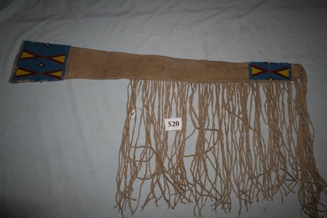Bead Decorated Rifle Scabbard: 37” plus fringe Bead Decorated Rifle Scabbard marked Carl Moon, Pasadena, Cal
