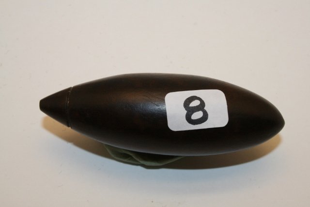 Hematite Grooved Top Plummet: 3 1/8” Highly Polished Hematite Grooved Top Plummet – sold at Earl Townsend Sale #2, Lot #224