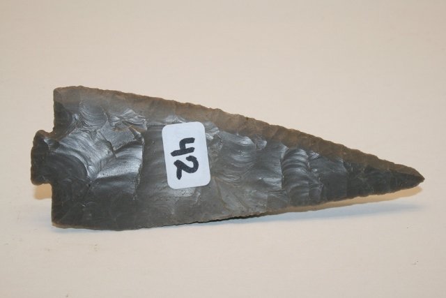 Hornstone Fracture Base Type Point: 4 5/8” Hornstone Fracture Base Type Point – Warren Co. Ohio Rausch Coll.