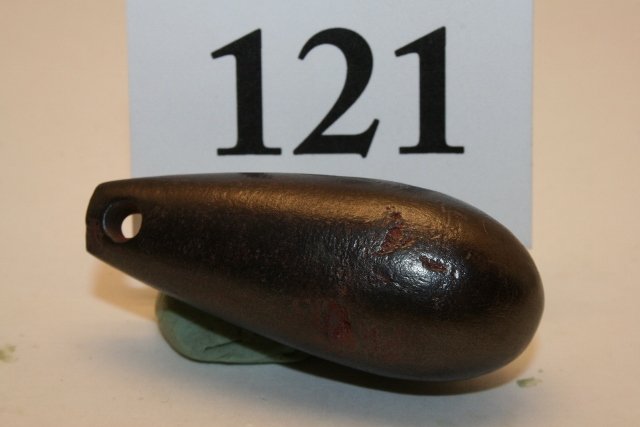 Hematite Plummet: 2 1/8” Hematite Plummet with drilled suspension hole – nice!