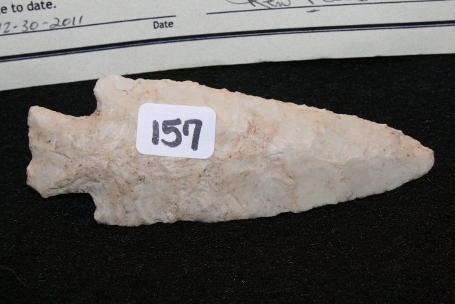 Burlington Chert, Hardin Point: 4” Burlington Chert, Hardin Point, Louisa Co. Iowa, Partain C.O.A.