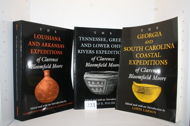 3 Books: 3 Books – Paperback by Clarence B. Moore UNW of Alabama Press, pertaining to Tenn. Georgia South Carolina, Louisiana, Arkansas Expeditions – excellent condition