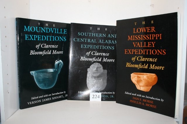 3 Books: 3 Books – Paperback by Clarence B. Moore Univ of Alabama Press, on Alabama, Lower Mississippi Valley and Moundville Expeditions – Excellent Condition
