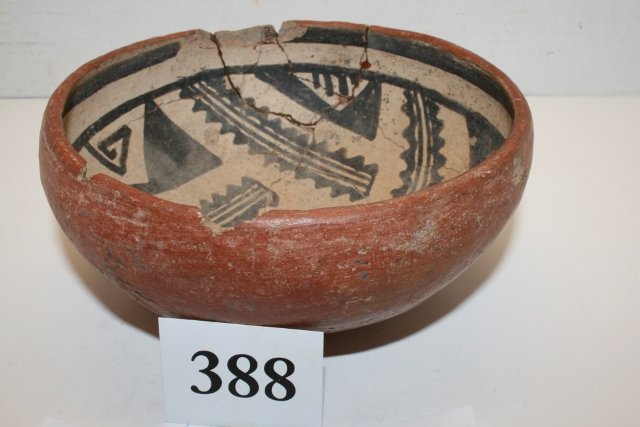 Salado Gila Polychrome Bowl: 6 7/8” x 3” Salado Gila Polychrome Bowl – Broken & Glued, rim chips