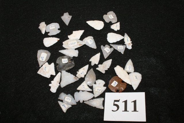 34 Quartz Bird Points: 34 Quartz Bird Points – New Mexico – Ken McNeal Coll. – Nice Group