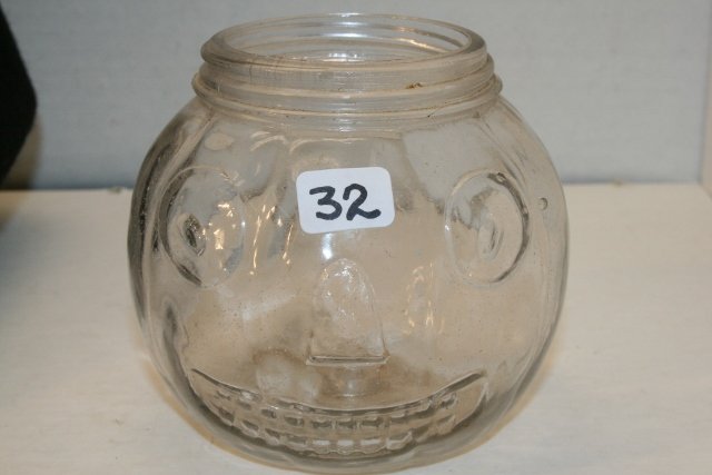 Jack O Lantern Candy Container: Jack O Lantern Candy Container, slant eyes, no paint, no closure