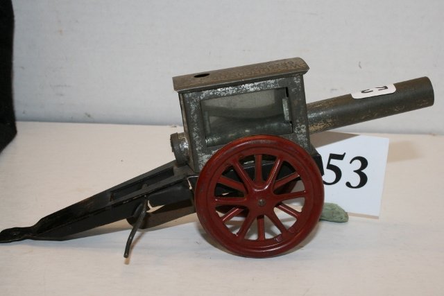 Rapid Fire Gun Candy Container: Rapid Fire Gun Candy Container, original tin parts, original paint