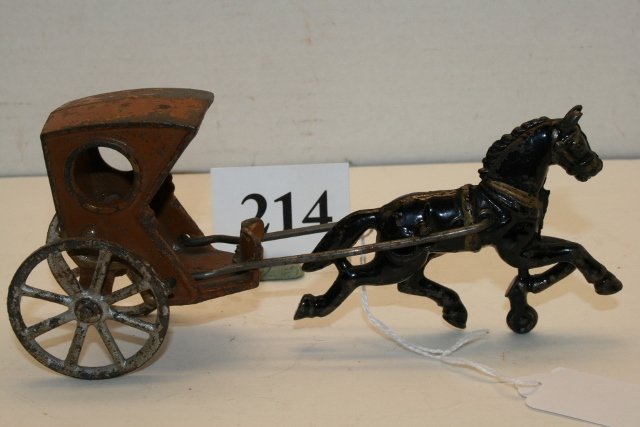 Hubley Single Horse Hanson Cab: Hubley Single Horse Hanson Cab – no driver -75% paint