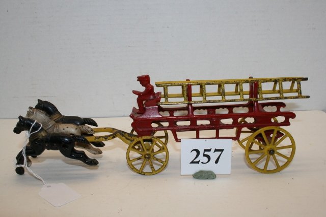 Kenton 3 Horse Ladder Wagon: Kenton 3 Horse Ladder Wagon, 2 ladders, 1 rider – 65% paint