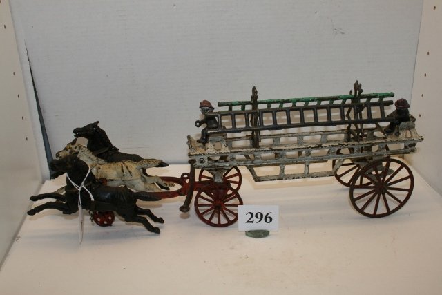 Dent 3 Horse Ladder Wagon: Dent 3 Horse Ladder Wagon, 2 men, 2 ladders, 65% paint