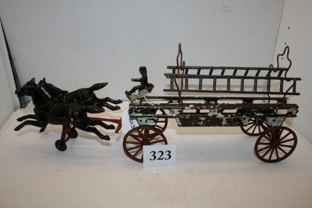 Wilkins 2 Horse Ladder Wagon: Wilkins 2 Horse Ladder Wagon - 40% paint, back is tin