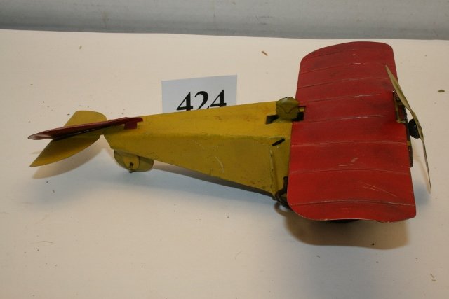 Metal World War I Wind Up Airplane: 9” Metal World War I Wind Up Airplane