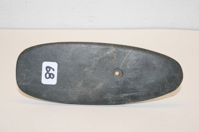 5 ½” Grey Slate Pendant: 5 ½” Grey Slate Pendant – old tag reads Vermillion Co. Indiana – Ex. Hostetler Coll. Davis Grade 9 C.O.A.