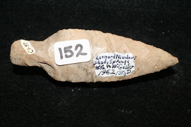3 5/8” Hornstone Adena Point: 3 5/8” Hornstone Adena Point – Ex. Leonard Meadows Coll. – to Gusler 1962