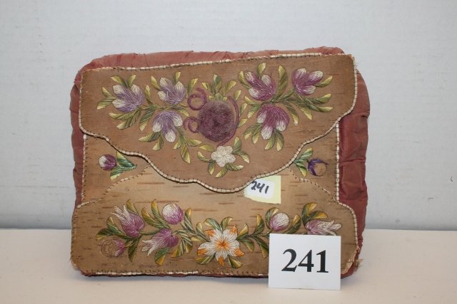 Micmac Quilled Sewing Basket: 9 x 7 x 1 ½” Micmac Quilled Sewing Basket