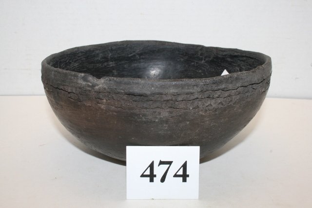 Membres Reserve Bowl: 8” x 3 ½” Membres Reserve Bowl with zipper, Cottonwood, Arizona – Ex. Robert Anderson Coll. – several rim chips