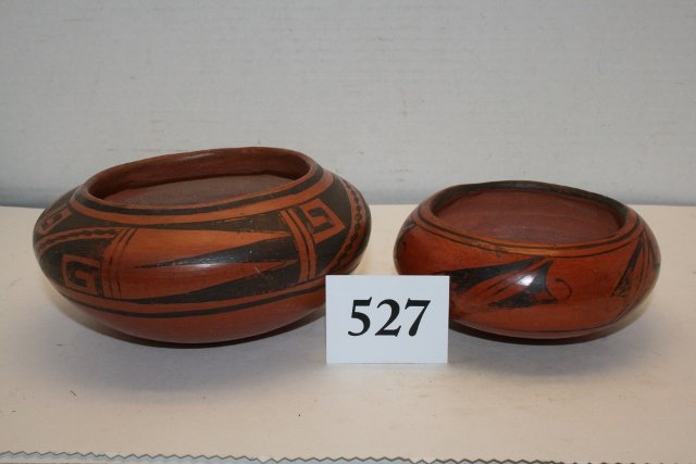 2 Hopi Redware Vessels: 2 Hopi Redware Vessels – largest 6 x 3