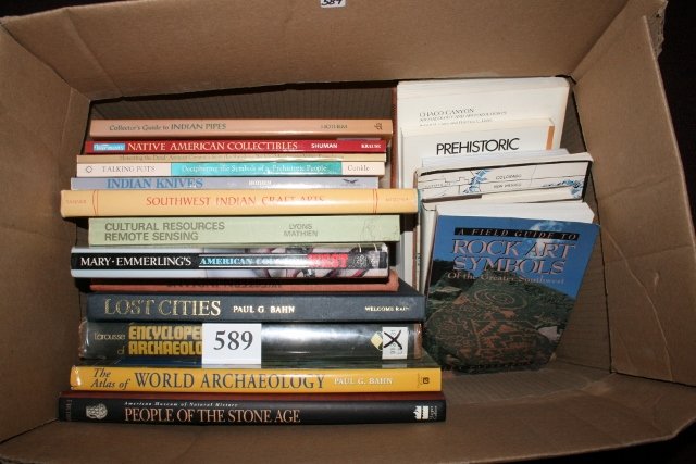 Books – 23 Books, Pamphlets: Books – 23 Books, Pamphlets on Indian Related Subject Matters including People of the Stone Age, Southwest Indian Craft Arts, Atlas of World Archaeology, Chaco Canyon & others