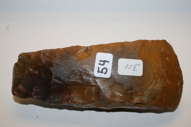 Honey Colored Flint Celt, Danish: 5 ¼” Colorful Honey Colored Flint Celt, Danish from the Tim Ponstingle Coll.
