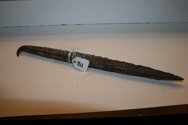10 7/8” Copper Hook Pick: 10 7/8” Copper Hook Pick, Pashaka Mound, Depenon – Green Bay, Wisc. Ted Fowles of Greenbay, Wisconsin spent many years accumulating an extremely fine collection of old Copper Culture Artifacts. Th