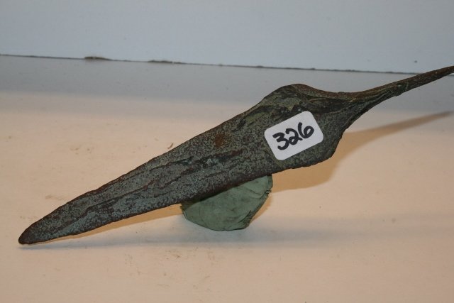 Rat Tail Copper Spear: 6 ¾” Rat Tail Copper Spear, Clintonville, Wisc. Acquired from Otto Reetz