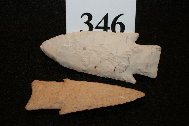 Two Hardin Points: Two Hardin Points – largest 3 ½” is marked Callaway Co. Mo. from the Kurt Rausch Coll.