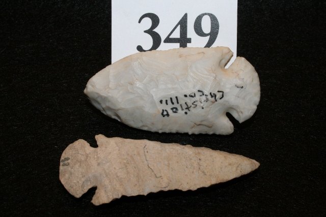 Two Dovetail Points: Two Dovetail Points – largest 2 7/8” – both from Ill. from the Kurt Rausch Coll.