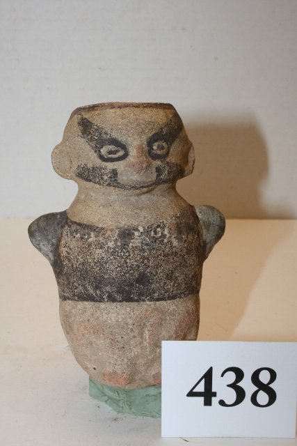 3 ¼” x 4 ¼” Human Effigy Mug??: 3 ¼” x 4 ¼” Human Effigy Mug?? Chuncay, Peru from the Oppenheim – Cranfill Coll.