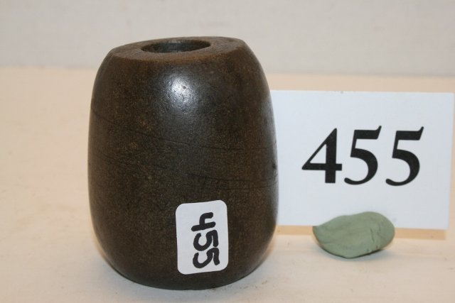 2 ¼” x 1 ¼” Stone Mace Head: 2 ¼” x 1 ¼” Stone Mace Head – Inca, Peru from the Oppenheim – Cranfill Coll.