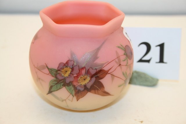 Burmese Toothpick Holder: Burmese with Hand Painted Flowers Toothpick Holder